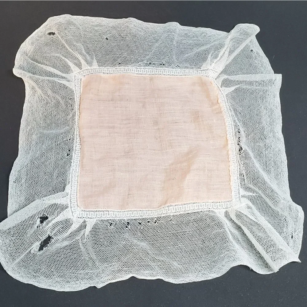 Vintage Pink & White Handkerchief